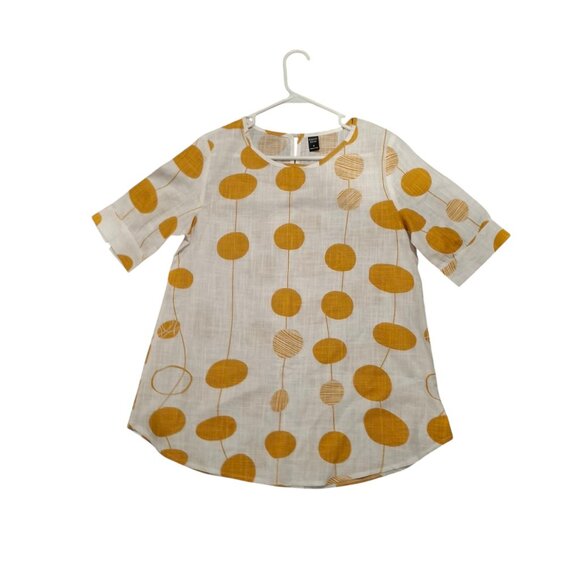 Emery Rose Women's Gold and White Blouse' - Picture 1 of 3